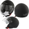 Casco Jet Scooter Moto ECE 22 06 Certificato Parasole Lunga Visiera Nero Opaco XL