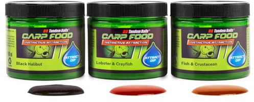 Tandem Baits Carp 3-er Set Food Attract Dip Fish Flavour Mix, Karpfen Angeln ohne Mühe, Köder zum Große-Fische-Angeln, Karpfenzubehör für Profis & Hobby-Angler 100 ml