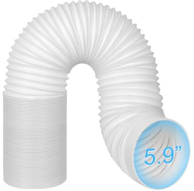 5.9/6 Inch Portable AC Air Conditioner Hose Anti-Clockwise Thread & Length up to 80 Support Counter-Clockwise Thread, AC Hose Compatible with Haier, LG, Delonghi and More (6 Hose- Anti Clockwise)