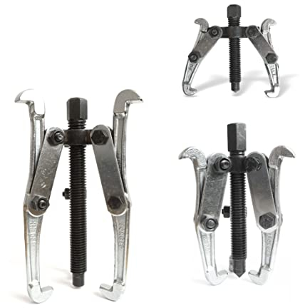 Set di 3 estrattori per cuscinetti a sfera, 75, 100, 150 mm, per interni ed esterni, cromato (2)