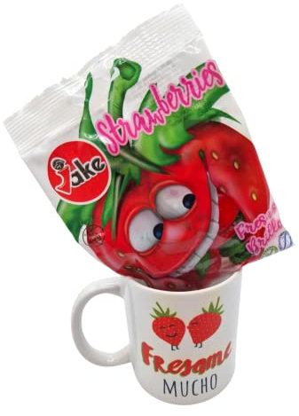 Tazas graciosas con frase Tazas originales para regalar Regalos originales para hombre y mujer Caja regalo cumpleaños Amigo invisible (Fresas)
