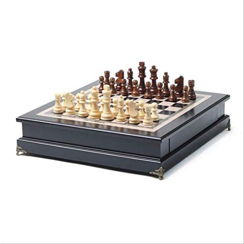 NIVOK Schachspiel Schach aus Holz Internationales Schachspiel Stücke Set Brettspiel Schachfiguren Sammlung Tragbare Brettspiele Reisespiele Spielzeug Geschenk Che