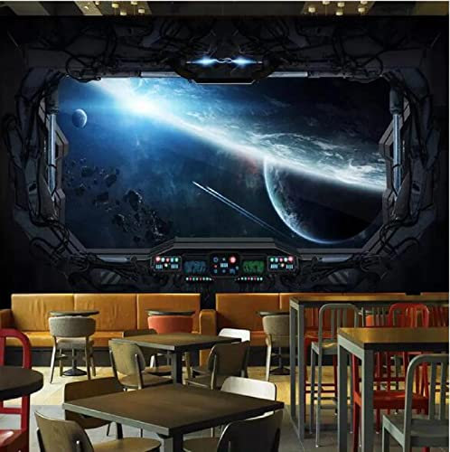 Custom 3D Photo Wallpaper Cosmic Space Cabin Spacecraft Wall Painting 3D Restaurant Hotel Internet Gaming Room Mural Wall Paper-350Cmx245Cm