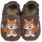 HOBEA-Germany Krabbelschuhe für Jungs und Mädchen in verschiedenen Designs, Kinderhausschuhe Jungen, Lederschuhe, Schuhgröße:24/25, Modell Schuhe: Fuchs Dunkelbraun