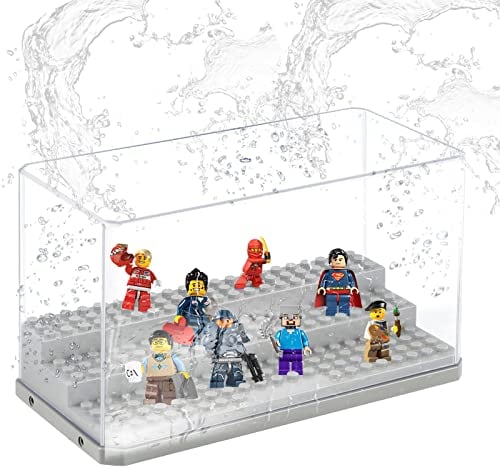 Comius Sharp Vitrine, Schaukasten Vitrine, Acryl Baukasten Display Box Staubdichtes Schutzvitrine Für Action Figuren, Sammlerstücke, Heimaufbewahrung(Grau)