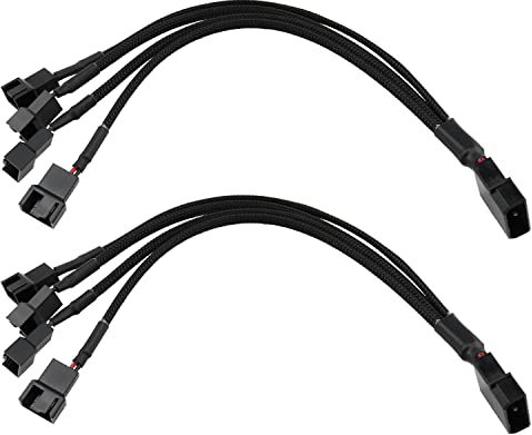 Lovelysp 4 pines IDE Molex a 4X conector de ventilador Molex a ventilador cable divisor de alimentación para PC chasis ventilador convertidor cable 34 cm-2 piezas