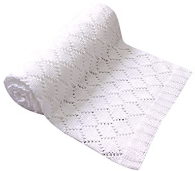 Toyvian Babydecke für Kinderwagen aus Gestrickter Baumwollgarn mit Winddichtem Durchbrochenem Design Warm und Sicher für Herbst und Winter im Indoor und Outdoor Bereich