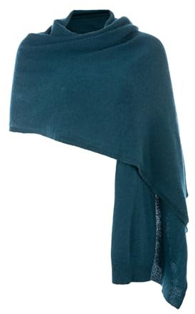 Embouro 100% Kaschmir Pashmina Schal für Frauen, gestrickter Schal aus reinem Kaschmir für den Winter (Grün Blau)