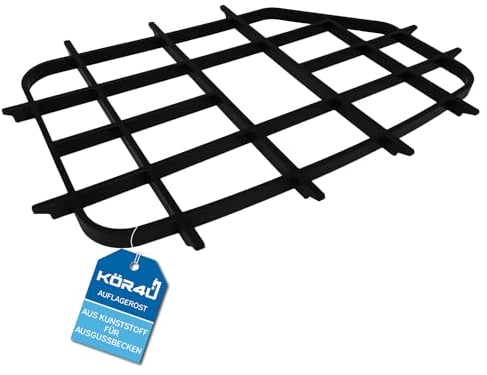 kör4u Auflagerost schwarz, für Ausgussbecken, aus Kunststoff, für Keller, Waschküche, Garten, Garage und Spülbecken (Auflagerost schwarz)