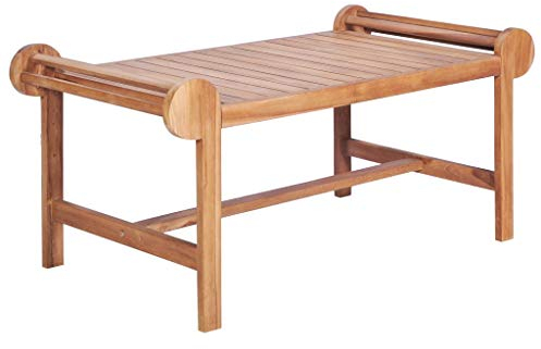 GuyAna Couchtisch 100 x 50 x 45 cm Teak Massiv Beistelltisch Holz Wohnzimmertisch Holz