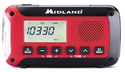 Midland ER250 BT Notfallradio mit Bluetooth, Powerbank, Radio und Bluetooth-Lautsprecher: unverzichtbar für Erfahrungen, perfekt für Abenteuer
