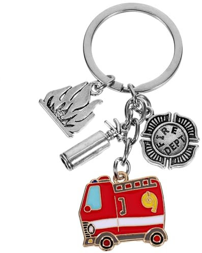 GALPADA Partygeschenke Für Feuerwehrmann-schlüsselanhänger Schlüsselhalter Für Den Feuerwehrmann Feuerwehr-charme Legierung Fräulein Ausrüstung Feuerwehrauto Schlüsselanhänger