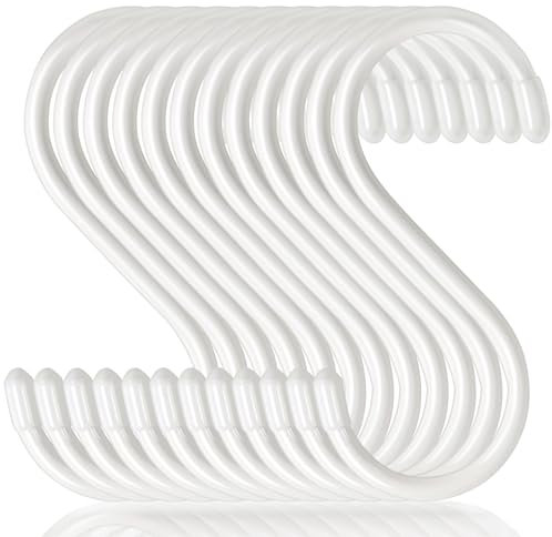 Dapute Lot de 12 grands crochets en S pour placard, 12 crochets en S pour accrocher des jeans, crochets antidérapants en S pour suspendre des plantes, des bijoux, des pots, des poêles, des tasses
