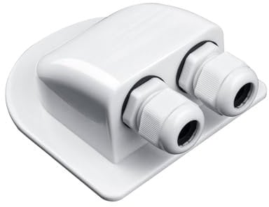 Solar Double Cable Entry Gland IP68 Waterproof Weather Resistant Solar Photovoltaic Plastic Bracket Curved Cable Connector ABS Dual Cable Entry Housing for Solar Panels of RV, Caravan Boat