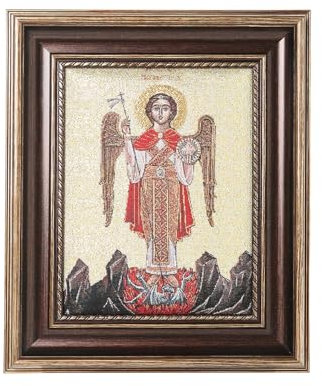 HZMAN St. Gabriel Gemälde, Retro, handgefertigt, gewebt, Heiliger Heiliger Michael, Erzengel, Bild, Poster, Wand-Tischrahmen für Wohnzimmer, Schlafzimmer, 30,5 x 25,4 cm