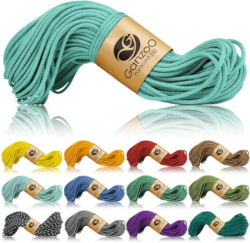 Ganzoo Paracord 350 Seil, Nylon Polyester, 2,5mm, Typ 1, 30m, Outdoor Schnur, Allzweckseil, Takelung für Armband, Hundehalsband, Hundeleine Knüpfen, Camping Survival, türkis