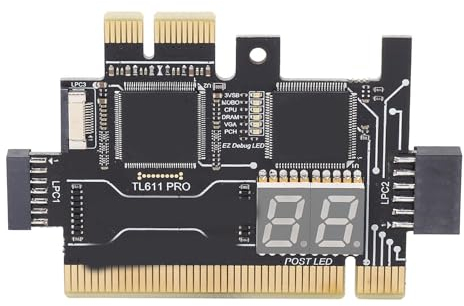 Miokycl Tarjeta de Depuración de Placa Base TL611 Pro, Tarjeta Adaptadora de Depuración EC para Ordenador Portátil, Analizador de Placa Base, Tarjeta de Diagnóstico para PCI E