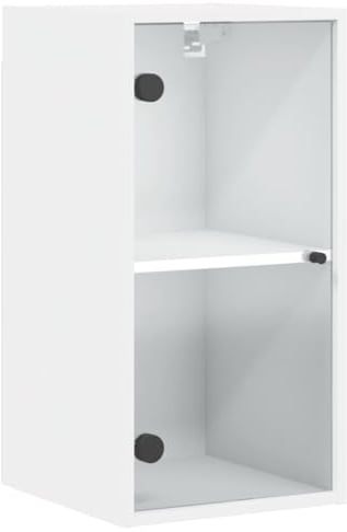 vidaXL Wandschrank, Hängeschrank mit Glastüren, Schrank mit Stauraum für Wohnzimmer, Küchenschrank Badschrank Wandmontage, Modern, Weiß