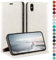 HUOUH for iPhone X/XS 5,8 Wallet case with RFID Blocking PU Leather,Credit Card Holder,Flip Folio Book Phone cases Shockproof Cover Women Men for Apple X/XS case White