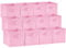 Lifewit Lot de 12 Cubes de Rangement, Boite Rangement Tissu, Caisse Rangement Pliable, Panier de Rangement Décoratifs, Bac de Rangement Placard Vetement avec Poignées, 26,5 x 26,5 x 28 cm, Rose