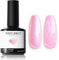 modelones UV Nagellack Rosa Pearl, 15 ML Gellack Pearl Effect Schimmer Meerjungfrau gel Nagellack, Glitter Uv Lack Swirl Effekt, Soak Off Nail Gel Polish Nail Art DIY