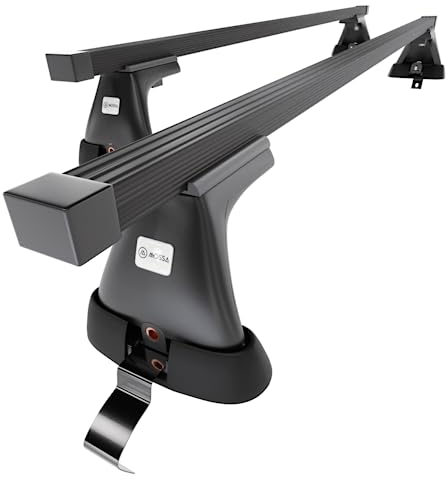 Mossa - Stahl-Dachträger kompatibel mit VW Volkswagen Passat B8 Limousine (2015-2023) - schwarz Dachträger Dachgepäckträger - ohne Montagelemente