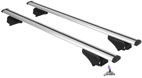 BREMER SITZBEZÜGE Querträger mit Schloss Dachreling Träger für Renault Megane 3 Grandtour in Grau