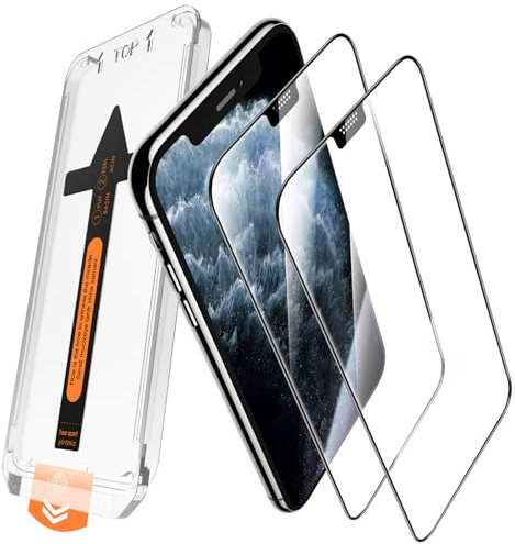 JEHOO Verre Trempé pour iPhone 11 Pro Max/iPhone XS Max, Une Touche Installation, Film de Vitre Protection d’Écran, Couverture Complète, Kits d'Outils d'Alignement Automatique, HD Clair, 2 Pièces