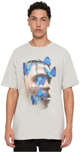 Mister Tee Herren Le Papillon Oversize Tee lightasphalt, XS