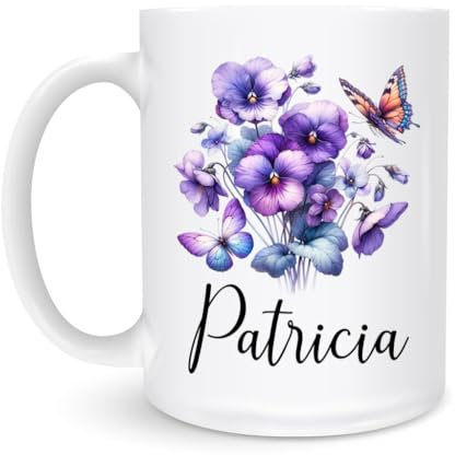 Bedrucken Becher Stiefmütterchen Porzellan Kaffeebecher Dekorativer Weiß Mit Henkel Becher Mit Henkel Keramiktassen Für Party Haus 330Ml