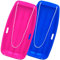AKLIFFE Trineo Bob para niños con 2 cuerdas, 89 cm, trineo para adultos, con asas, unisex, niños, adultos, deportes de invierno (rosa y azul)