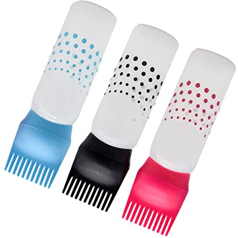 MUSISALY 3piezas Botella De Tinte Cabello y Champú Con Peine Contenedor De Tinte Recargable Para Peluquería y Cuidado Capilar