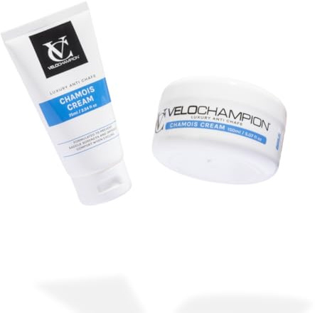 VeloChampion Anti-Scheuer Chamois-Creme Set – 75 ml Reisegröße + 150 ml Dose