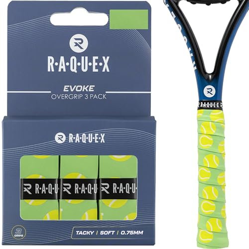 Raquex Evoke Camo Overgrip – Tennisschläger Grip Tape – Schläger Anti-Rutsch-Band Übergriff für Tennisschläger, Badminton und Squash – 3er Pack - Tennis