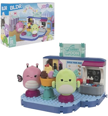 BLDR CNS0096 - Squishmallows Frozen Yoghurt Shop Bauset – Andreina der Monarchfalter und Mipsy der Axolotl Buildable Figuren, offizielles Set