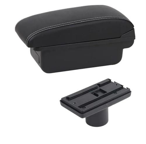 RORVECQ pour Seat pour Ibiza 6j pour Ibiza 6L Accoudoir De Voiture avec Porte-gobelet Et Accessoires(Ligne Blanche B1)