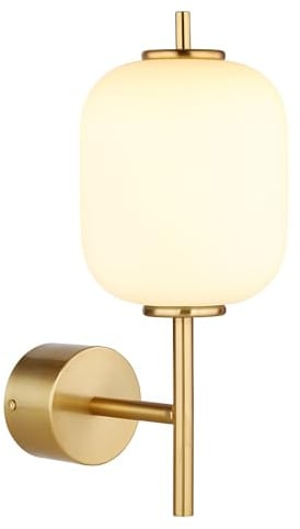 GLOBO Wall Light Wall Lamp Hallway Light Bedroom Light LED Brass Glass Opal