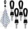 4 Stück Handtuch Clips zum Aufhängen, Handtuchclips mit Schlaufen, Handtuch Klammer, Haken für Handtücher, Geschirrtuch Handtuchhalter Clips (Schwarz)
