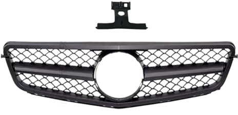Auto Kühlergrill Facelift Sport Fronthaubengrill Racing Stoßstangengrill Sport Für Benz C-Klasse W204 C43 2007–2014 Für AMG Style Refit Upgrade Sport Kühlergrill(Matt-schwarz)