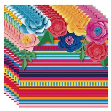 20 Stück mexikanische Fiesta Partyservietten,Mexikanische Partydekorationen Farbige Servietten Papierservietten,Blumenservietten für mexikanische Partytischdekorationen