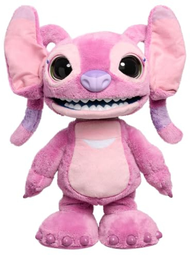 Just Play Disney Stitch Ultimate Angel – Funktionsplüschtier, 100+ Geräusche und Reaktionen, ab 3 Jahre, 43cm, interaktiv, Kuscheltier