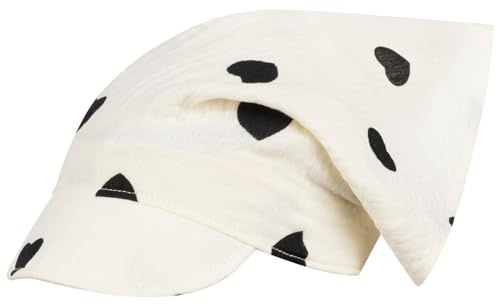 Smarilla, berretto con foulard, cappellino da sole, per ragazze, estivo, in cotone, mussola, giallo/nero, 42-44
