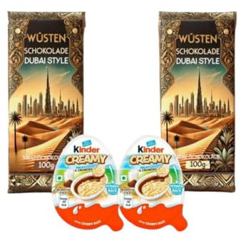 Wüstenschokolade weiß & Milch + 2x Kinder Creamy – süßer Genuss zum Naschen und Verschenken