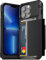 VRS DESIGN Damda Glide Pro Phone Case for iPhone 13 Pro, Sturdy Semi Auto Wallet [4 Cards] Case with Card Slot Holder Compatible for iPhone 13 Pro Case (2021) Logo Black