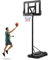 COSTWAY Basketballkorb Outdoor mit Ständer, Basketballständer 170-305cm höhenverstellbar mit 2 Rädern, Basketballanlage mit Ballaufbewahrung, Mobile Korbanlage für Kinder, Erwachsene