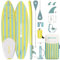 NOARD Stand-Up-Paddle-Board (SUP) aufblasbar – 326 cm Allround-Board für Anfänger und Fortgeschrittene – 140 kg Tragkraft – Komplett-Set mit Paddel, Pumpe, Rucksack, Leash – Azzurro e Sole