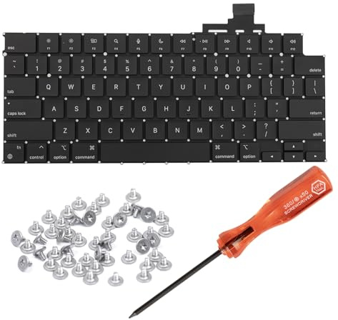 HAWSON Teclado de repuesto para MacBook Air M2 M3 M4 Retina de 13.6 pulgadas A2681 A3113 A3240, 15 pulgadas A2941 A3114 A3241 2023-2025 Año Diseño de EE. UU. (negro)