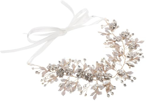 Ciieeo Haarschmuck für Hochzeit Floraler Goldener Blumen-haarreif mit Strass Haarnadeln für Hochsteckfrisuren Geeignet für Braut Brautjungfern und Blumenmädchen