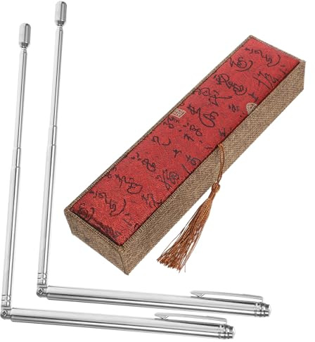 Générique Baguettes de Sourcier en Acier Inoxydable, Forme en L Détachable, Kit de 2 Pièces pour Radiesthésie Extérieure, Outil de Mesure Feng Shui pour Détection D’eau et Sources