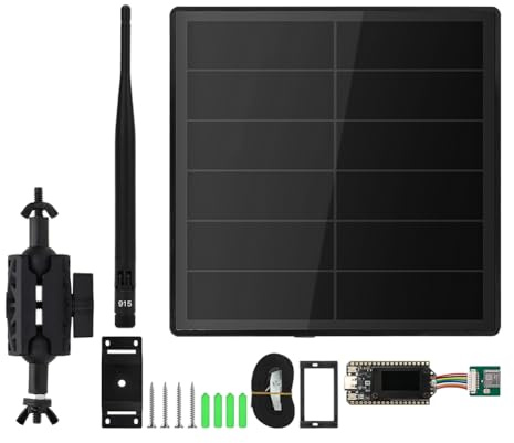 Frewurwer Kit Meshtastic D5L de Red de Alimentado por Energía Solar Heltec Lora 32 V4 con SX1262 GPS WiFi BLE Nodo Repetidor Solar de 5W con Soporte 915MHz.